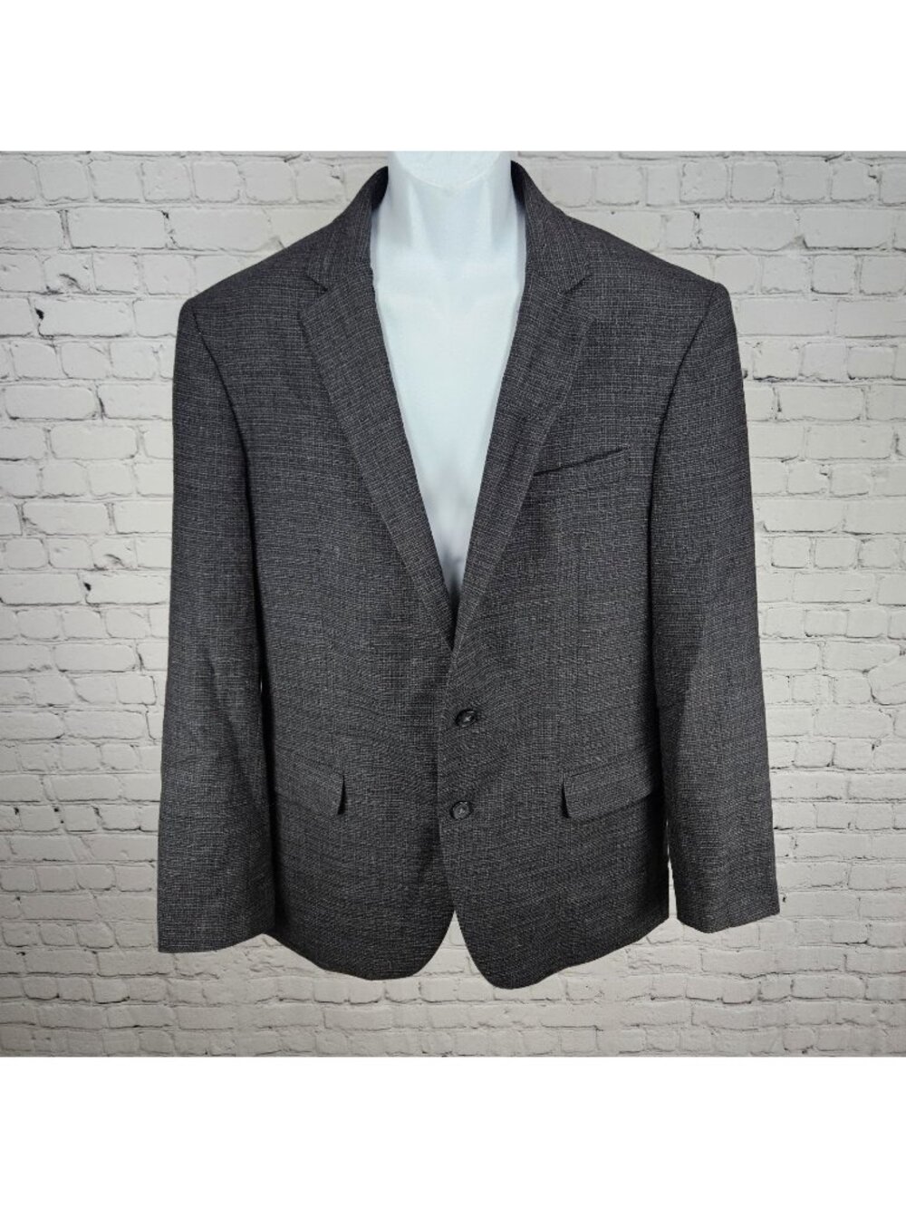 Awearness Kenneth Cole Grey Wool Stretch Slim Fit 2 Button Blazer Sport Coat 44L